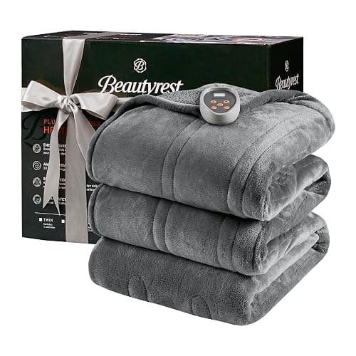 Beautyrest Heated Blanket, Electric Blanket, Soft, Warm, Reversible Plush - Sherpa Heating Blanket with 20 Heat Settings, 1-10 hrs Timer Auto Shut Off, Machine Washable, Full (84 inx80 in), Grey - Image 1