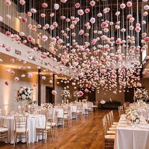 Suncalla 42 Pcs 3.28 ft Rose Peony Flower Garlands Hanging Decor Backdrop Artificial Silk Floral Garlands Peony Faux Floral Celling for Wedding Party Background Birthday Baby Shower Home Garden(Pink) thumbnail 4