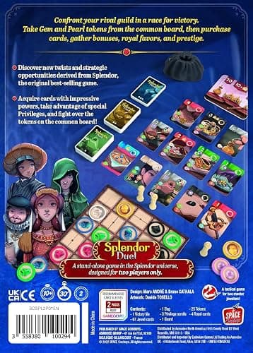 Splendor Duel Board Game - Two-Player Strategy Game for Intense Gem Collecting Battles - Fun Family Game for Kids and Adults, Ages 10+, 2 Players, 30 Minute Playtime, Made by Space Cowboys thumbnail 10