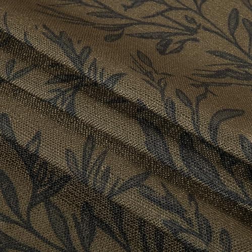 TWOPAGES Pinch Pleated Floral Curtain 90 Inch Long Light Filtering Privacy Drape Linen Textured Printed Curtain for Kitchen Bathroom (Bronze, 40W x 90L Inches, 1 Panel) thumbnail 6