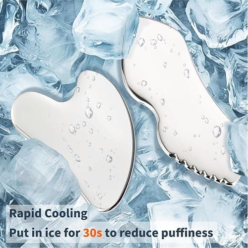 LeMeeOly 3pcs Stainless Steel Gua Sha Facial Tools & Eye Cream Applicator Metal GuaSha Set for Face Body, Detailer Gua Sha Lymphatic Drainage Massager,Guasha Face Sculpting Tool thumbnail 2