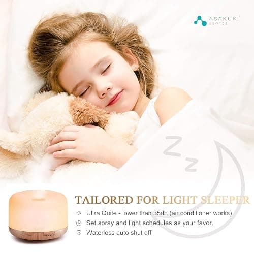 ASAKUKI Smart Wi-Fi Essential Oil Diffuser, App and Voice Control Compatible with Alexa, 500ml Aromatherapy Humidifier for Relaxing Atmosphere in Home Office Bedroom Gold thumbnail 5