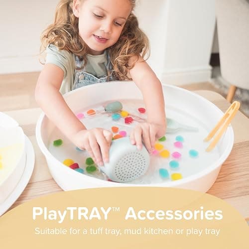 Inspire My Play - 3 x Nesting Bowls and Sieve - Perfect for Sensory PlayTray - Sensory Bin Accessories - Special Education Classroom Supplies - Montessori Education Toys - Coral thumbnail 2