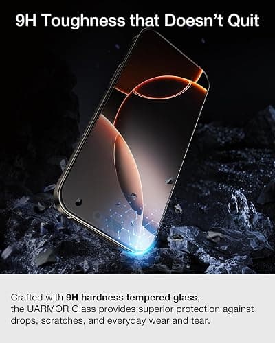 Upcommon UARMOR Screen Protector for iPhone 17 Pro Max, HD Clear, 9H Tempered Glass with Easy Installation Kit, Full Edge Coverage Fit [2Pack] thumbnail 2