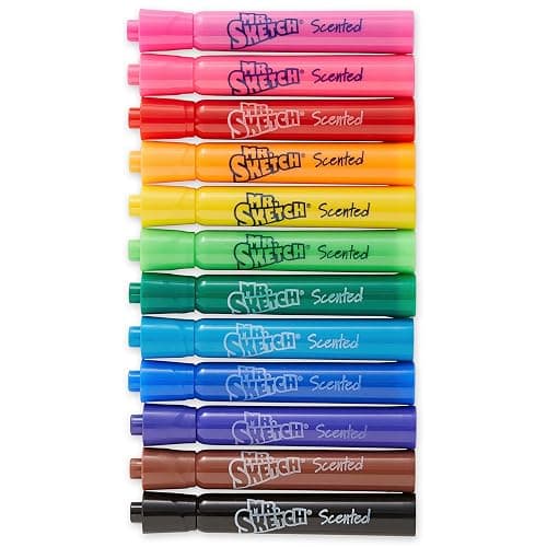 Mr. Sketch Scented Markers, Chisel Tip, Assorted Colors, 12 Count thumbnail 5