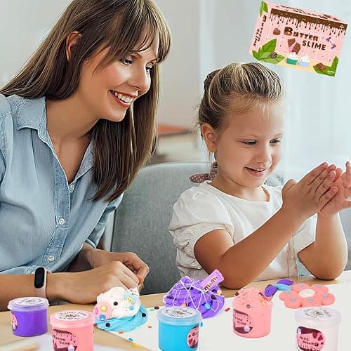 Rowecvce 4 Pack Candy Fluffy Butter Slime Kit, Scented Putty Slimes for Kids, Soft and No-Sticky, Party Favors, Stress Relief Toys for Boys Girls thumbnail 6