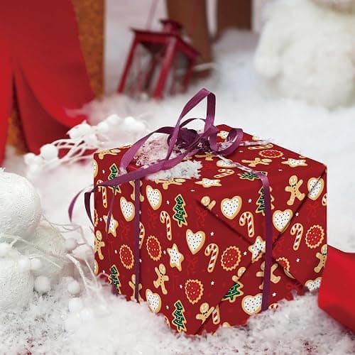 WRAPLULU Red Christmas Wrapping Paper - 4 Jumbo Sheets, 28 * 40 Inches - Cookie Xmas Gift Wrapping Paper, Perfect for Kids Adults Christmas' Gift and Winter thumbnail 5
