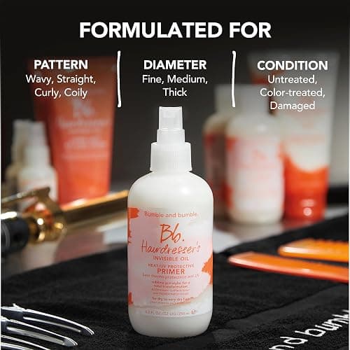 Bumble and bumble. Hairdresser's Invisible Oil Heat/UV Protection Leave-In Conditioner Hair Primer | Hydrating, Anti Frizz, Color Safe | Straight, Coily | With Argan Oil + Coconut Oil thumbnail 7