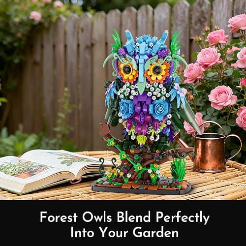 Sillbird Flower Owl Building Sets for Adults Christmas Creative Gift Ideas for Women Men Mom Her, Home Decor Display or Table Centerpieces - Buildable Floral Animals Botanical Model Collection thumbnail 5