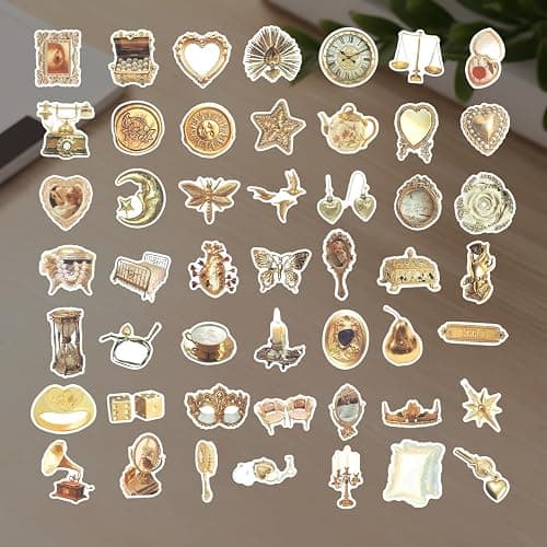 310 PCS Vintage Stickers, Scrapbook Sticker, Aesthetic Stickers for Adults Teens Girls, Waterproof Retro Design Vinyl Decals for Water Bottles, Scrapbooking, Journaling, Laptop, Kindle, Luggage thumbnail 7