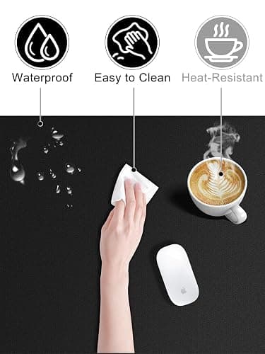 TopMade Wireless Charging Mouse Pad, Gaming Mousepad Home Office Large Desk Pad with Ultra-Smooth Surface, Non-Slip Base, Waterproof Keyboard Mat (Includes 20W PD Power Adapter & 6.56ft Woven Cable) thumbnail 6