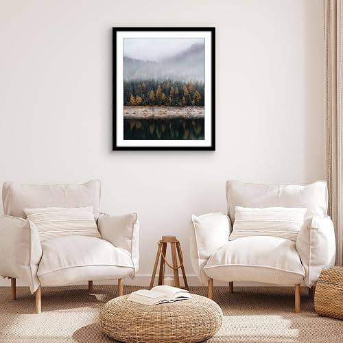 Americanflat 28x34 Poster Frame - Matted to 24x30 - Engineered Wood - Black | Polished plexiglass front, hangs vertical or horizontal, sawtooth hangers included, secure turn-tab backing thumbnail 2