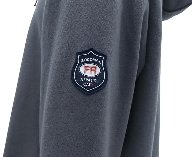 BOCOMAL FR Hoodies Pullover 10.5oz Cotton Fleece Flame Resistant Hooded Sweatshirts thumbnail 4