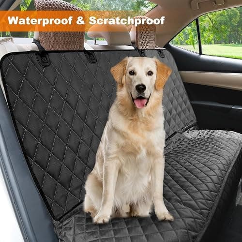 PETICON Waterproof Scratchproof Pet Bench Seat Covers for Cars, Trucks, SUVs, Nonslip Durable Back Seat Cover for Dogs, Washable Backseat Protection, Black thumbnail 3