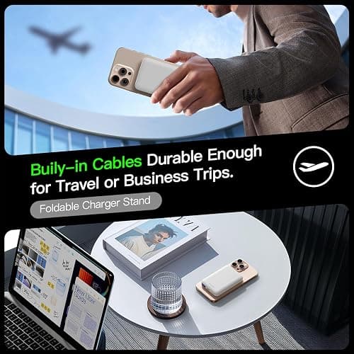 2026 Magnetic Portable Charger, 50% Smaller & Slimmer 5000mAh Power Bank with LED Display, 15W Fast Charging Battery Pack, Travel Essential MagSafe Compatible Charger for iPhone 17/16/15/14/13/12 thumbnail 3