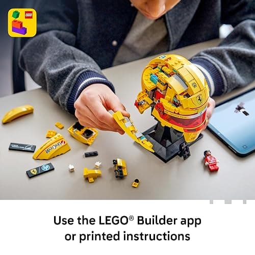 LEGO Editions Scuderia Ferrari HP Lewis Hamilton Helmet - Building Set for Teens, Ages 14+ - Collectible F1 Display - Bedroom or Home Office Decor - Gift for Racing Fans - 43022 thumbnail 6