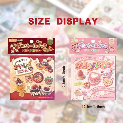 Japanese Sticker Book - Kawaii Food Stickers 60 Sheets: Cute Sushi, Donuts, Fruits Deco Stickers - Acid-Free Vinyl for Journaling Supplies, Scrapbooking, Planners & Kids Crafts thumbnail 2