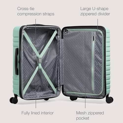 U.S. Traveler Boren Expandable Hardside Rugged Travel Luggage with 8 Spinner Wheels, Mint, Checked-Large 30-Inch thumbnail 2