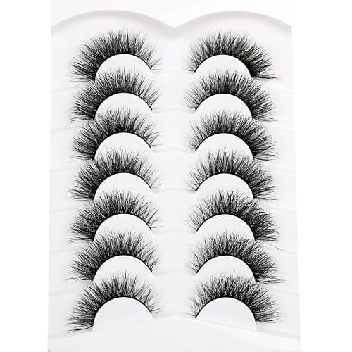 Pooplunch Manga Lashes False Eyelashes Doll Eye Natural Anime Lashes 8D Spiky Wispy Thick Faux Mink Eye Lash Strips 7 Pairs Pack - Doll-Eye|8-15MM thumbnail 4