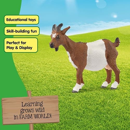Schleich Farm World - Cute, 3" Goat Toy for Kids. Realistic Hand-Painted Farm Animal Toys for Boys and Girls. Fun Educational Figure for Screen-Free, Imaginative Learning for Children Ages 3+ 14887 thumbnail 5