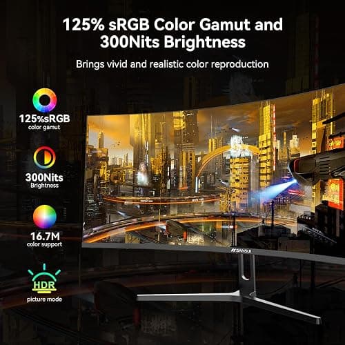SANSUI 32 Inch Curved 240Hz Gaming Monitor High Refresh Rate, FHD 1080P Gaming PC Monitor HDMI DP1.4, Curved 1500R, 1Ms MPRT, HDR,Metal Stand,VESA Compatible(DP Cable Incl.) thumbnail 5
