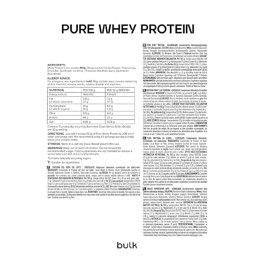 Chocolate Bulk Pure Whey Protein Powder,Chocolate,22g Protein and 5g BCAAs per Scoop,Whey Concentrate Shake,Low Sugar,Supports Muscle Growth and Repair,Smooth Mixing,Vegetarian,1kg thumbnail 6