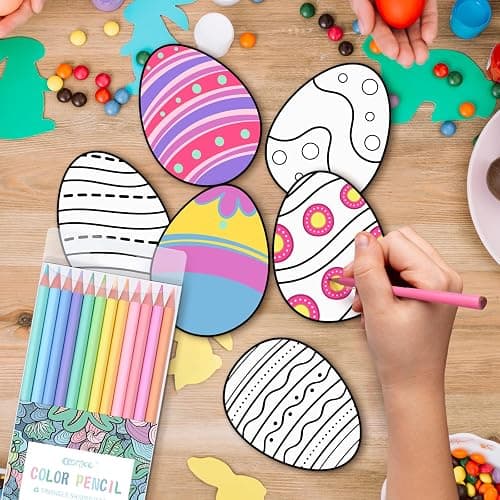 ECOTREE Easter Basket Stuffers, Macaron Colored Pencils, Soften Wood, Pastel Coloring for Adult and Kids, Art Supplies for School, Coloring, Drawing, Shading, 12 Count thumbnail 2