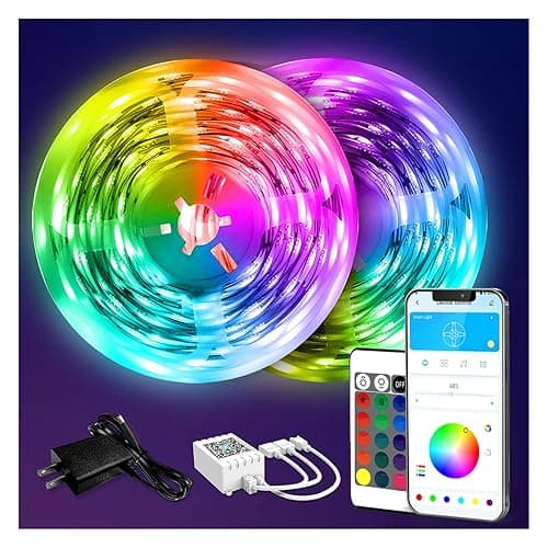 DAYBETTER LED Strip Lights 130ft Lights Strip for Bedroom, Desk, Indoor Room Bedroom Brithday Gifts RGB Decor with Remote and 24V Power Supply - 130FT