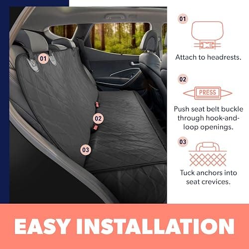 Active Pets Beige XL Dog Car Hammock Back Seat Cover, Waterproof Backseat Cover Protector for Truck Bench Rear of Sedans or SUVs, Essential Pet Supplies Vacuum or Wipe Clean, Machine Washable thumbnail 5
