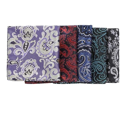 Jeatonge 28 Pack Pocket Squares for Men Men's Handkerchief Mens Pocket Squares Set Assorted Colors with a Holder thumbnail 5
