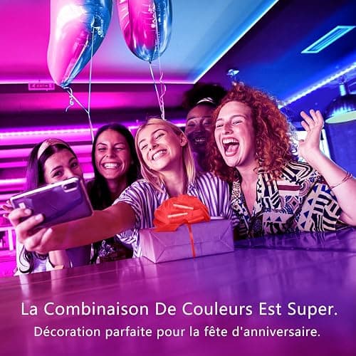 Keepsmile Ruban Led 30m (15mx2), Led Chambre Bluetooth, Bande Led Contrôlé par Télécommande APP, Guirlande Lumineuse Décoration Chambre Led Bureau thumbnail 4
