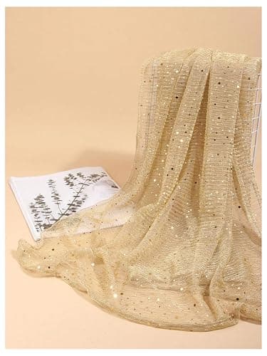 Floerns Women's Sequin Bandana Square Scarf Silk Scarves Mesh Shawl and Wrap for Evening Dresses thumbnail 2
