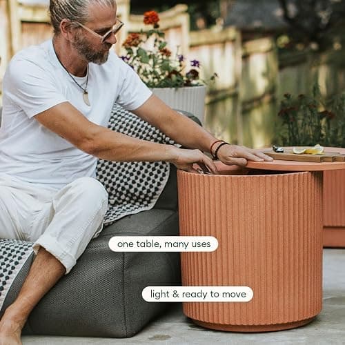 Veradek Cooler Side Table - Outdoor Cooler Table and Ice Chest | Features a Swivel-Top Lid That Keeps Drinks Cool for Up to 12 Hours, Perfect for Porch, Poolside, or Patio Use thumbnail 4