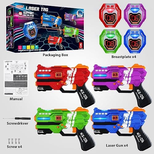 Laser Tag Guns Set of 4 Laser Tag Guns with Digital LED Score Display Vests,Gifts for Teens and Adults Boys & Girls,Adults and Family Fun,Gift for Kids Ages 8 9 10 11 12+Year Old Boy thumbnail 3