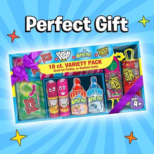 Candy Variety Pack, 18 Count Assorted Lollipops, Bulk Individually Wrapped Ring Pop, Push Pop, Baby Bottle Pop & Juicy Drop, Ideal for Birthdays, Party Favors for Kids & Hard Candy Gifts, 1.7 pounds thumbnail 4