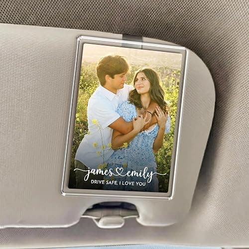 Valentines Personalized Gifts for Him - Personalized Sun Visor Clip with Photo, Custom Polaroid Clip for Car, Valentines, Anniversary, Birthday Gift for Dad, Husband, Car Accessories for Boyfriend thumbnail 2