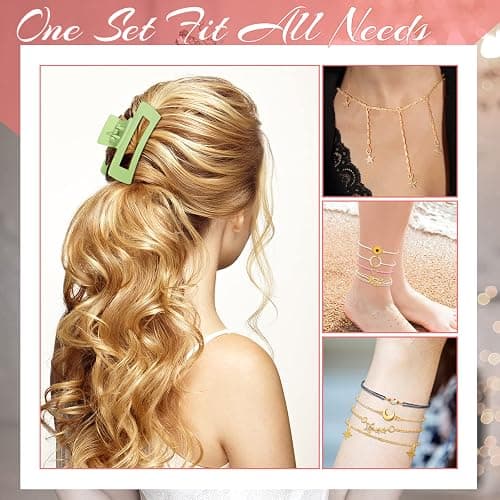 Cunno 49 Pcs Jewelry Set for Women Surfer Wave Friendship Bracelets Layered Necklace Square Hair Clip Gift for Friends thumbnail 7