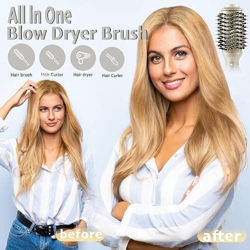 6-in-1 Ionic Hair Dryer Brush, Hot Air Styler 110,000 RPM High-Speed Frizz-Free Auto Wrap Curlers, Blow Dryer Multi Air Styler Wrap for Fast Drying Straightening Volumizing Curling Styling thumbnail 2