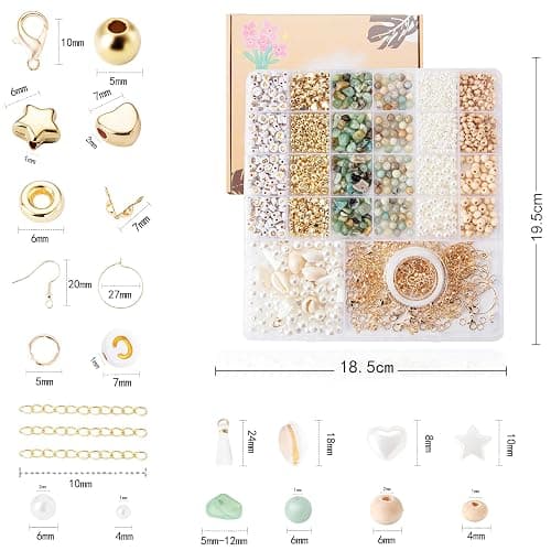 Xylise Jewelry Making Supplies Kit Natural Stone Beads for Irregular Natural Stone with for DIY Craft Bracelet Necklace Earrings for Adults (Amazonian) thumbnail 3