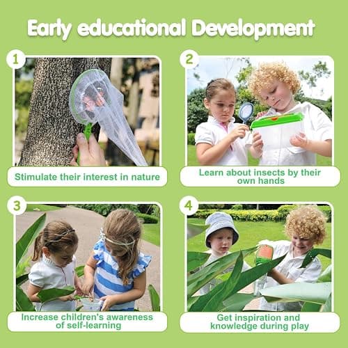 PLAY Bug Catcher Kit,Outdoor Toys for Kids Ages 4-8 8-12,Bug Catcher Vacuum with Critter Habitat Case,Butterfly net,Magnifying Glass,Toddler Outside Toys for 3 4 5 6 7 8+ Year Old Boys Birthday Gift thumbnail 7