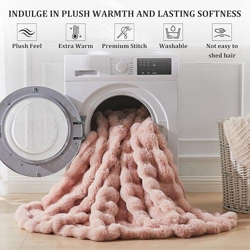 Faux Fur Throw Blanket for Couch, 1000 GSM Cozy Fuzzy Fluffy Soft Plush Thick Bubble Sherpa Blanket for Sofa Bedroom Living Room, Mothers Day Birthday Gifts for Women Home Decor thumbnail 5