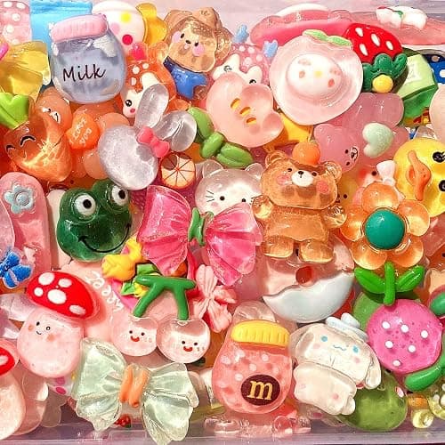 JINDUODUO 120 Pcs Random Slime Charms Bulk DIY Craft Making Making Kit, Resin Flat Back Slime Making Supplies for DIY Scrapbooking Crafts thumbnail 4