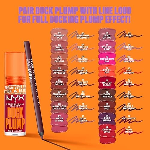 NYX PROFESSIONAL MAKEUP Duck Plump High Pigment Lip Gloss, Lip Plumper Gloss with Spicy Ginger - Clearly Spicy - 01 Clearly Spicy - 0.23 Fl Oz (Pack of 1) thumbnail 6