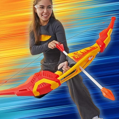 Nerf Pyrostrike Megabow, 42-Inch Bow Fires Arrows Up to 105 Feet, 2 Arrows with Soft Tips, Kids Outdoor Toys, Ages 10+ (Amazon Exclusive) thumbnail 9