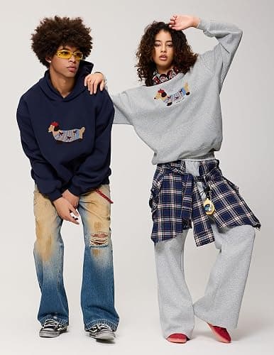 Aelfric Eden Cartoon Dog Hoodie Couple Hooded Sweatshirt Long Sleeve Pullover Oversized Hoodies 2025 Outfits thumbnail 2
