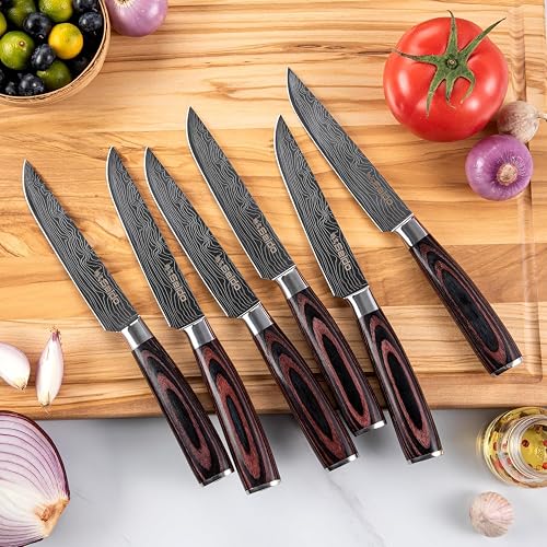 17-Piece Master Chef Knife Block Set – Damascus Steel & Acacia Wood Block thumbnail 5