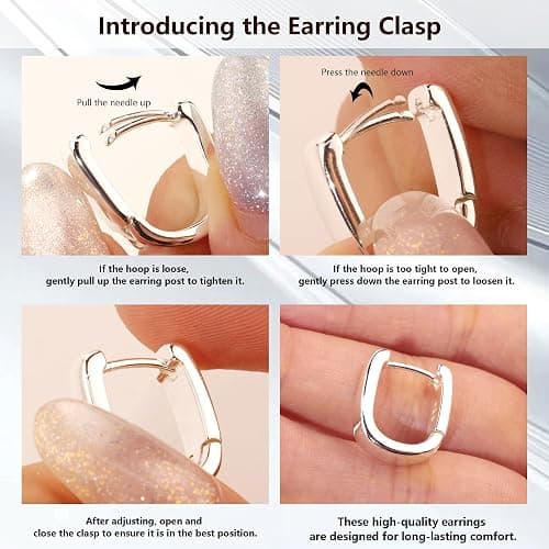925 Sterling Silver Earrings Small Chunky Silver Earrings for Women Trendy Small Hoop Earrings Silver Hypoallergenic Earrings Small Thick Huggie Hoops Earrings for Jewelry Gifts thumbnail 4