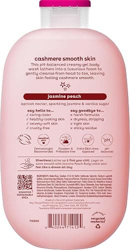 eos Cashmere Body Wash – Jasmine Peach, Moisturizing Body Wash, Creamy Gel Formula, with Shea Butter, Glycerin, Vitamin E, pH Balanced, Sensitive Skin, Vegan, 16 fl oz thumbnail 9