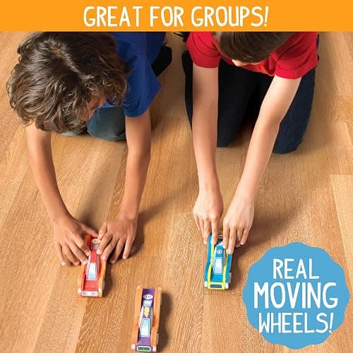 Made By Me Build & Paint Your Own Wooden Toys, DIY Wood Craft Kit, Easy to Assemble, 3 Cars thumbnail 5