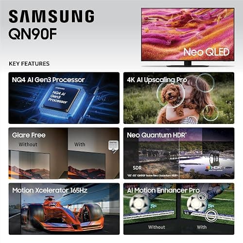 Samsung 50-Inch Class Neo QLED 4K QN90F Series, Vision AI, Mini LED Smart TV (2025 Model, 50QN90F) Neo Quantum HDR+, Object Tracking Sound Lite w/Dolby Atmos, Glare Free, Gaming Hub, Alexa Built-in thumbnail 4